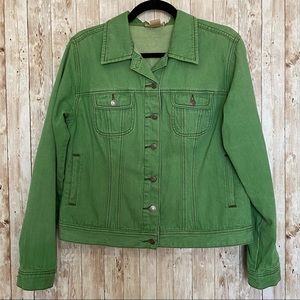 Cotton Ginny Green Denim Jean Spring Jacket